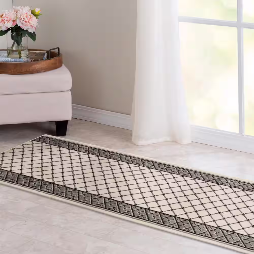 Natco Stratford Bedford Birch/Sterling 26 in. x Your Choice Length Stair Runner Rug