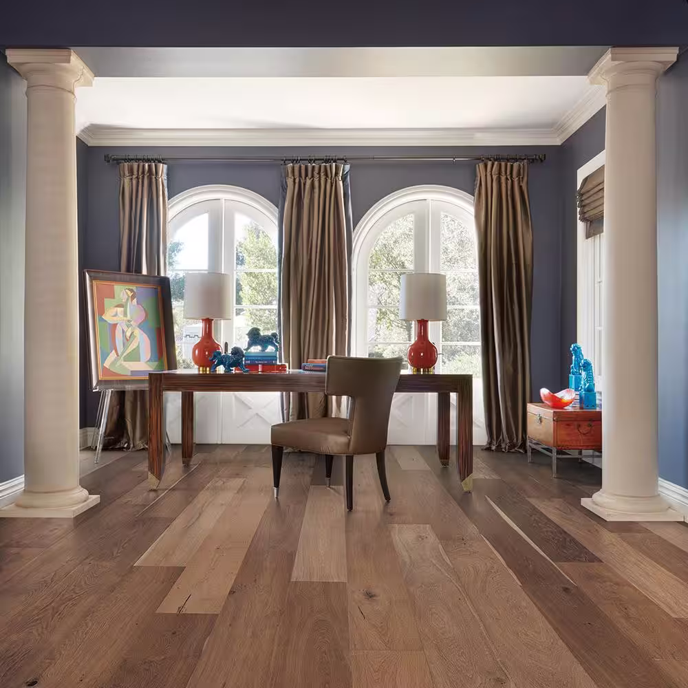 Malibu Wide Plank Maya Bay French Oak 9/16 in. T x 8.7 in. W Water Resistant Wire Brushed Engineered Hardwood Flooring (1357 sqft/pallet)