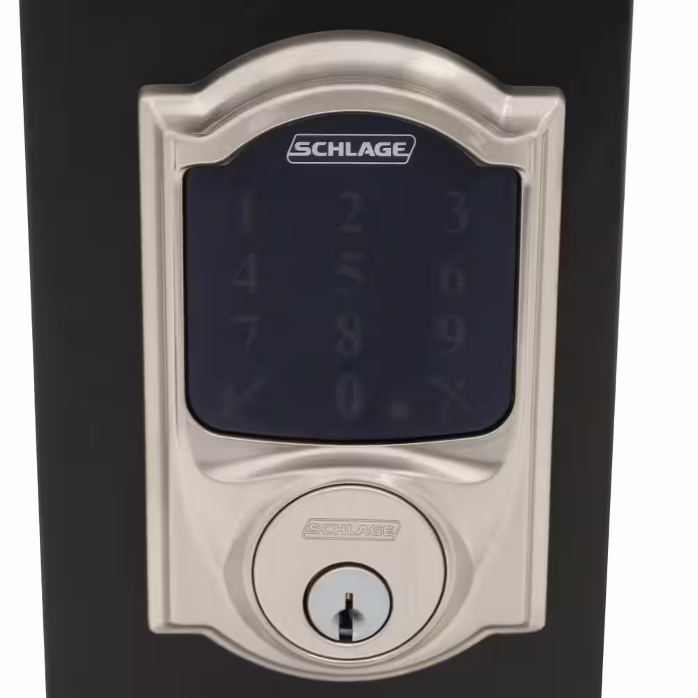 Schlage Camelot Satin Nickel Connect Smart Door Lock with Alarm (2-Pack)
