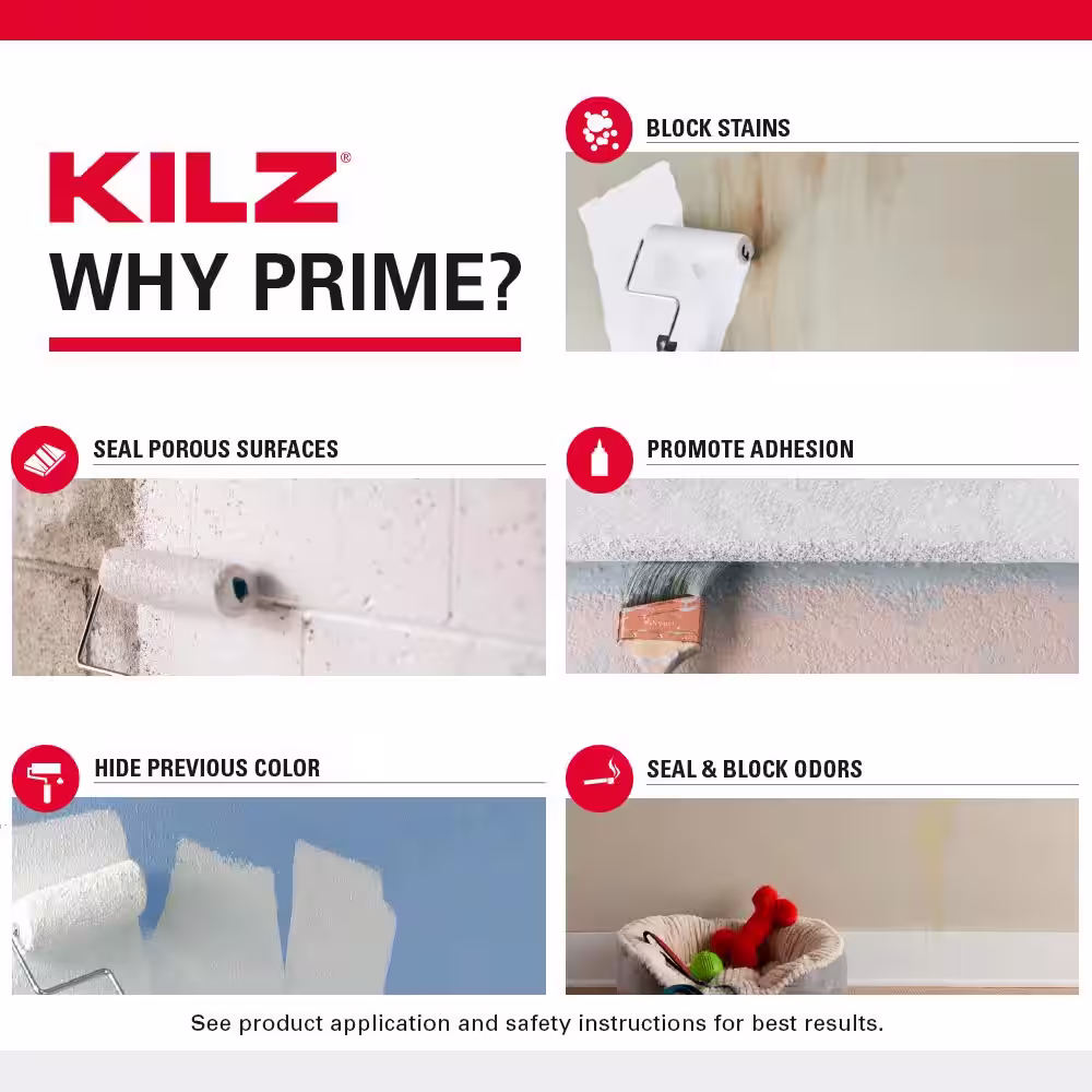 KILZ 2 ALL PURPOSE 1 Gal. White Interior/Exterior Multi-Surface Primer, Sealer, and Stain Blocker