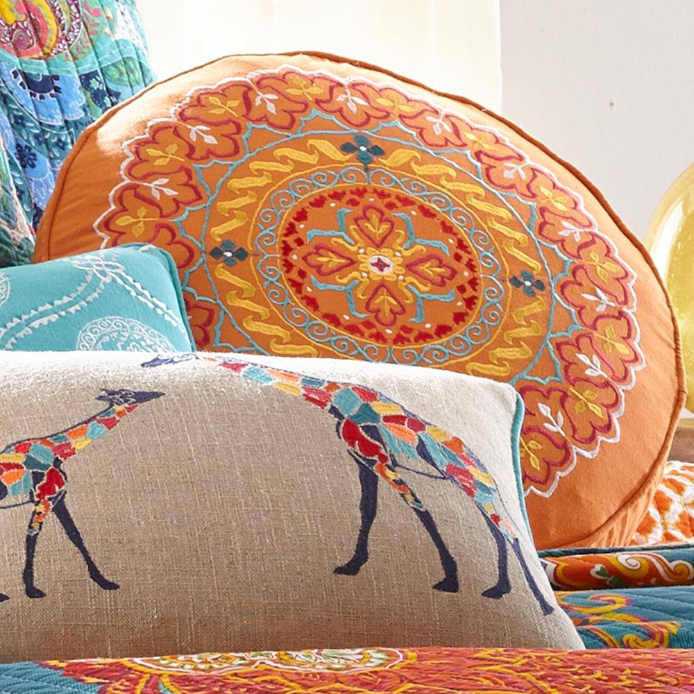 LEVTEX HOME Mackenzie Round Orange Pillow
