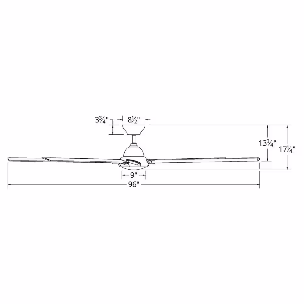 Modern Forms Hydra 96 in. 3000K Integrated LED Indoor/Outdoor Matte Black Smart Ceiling Fan with Light Kit and Wall Control