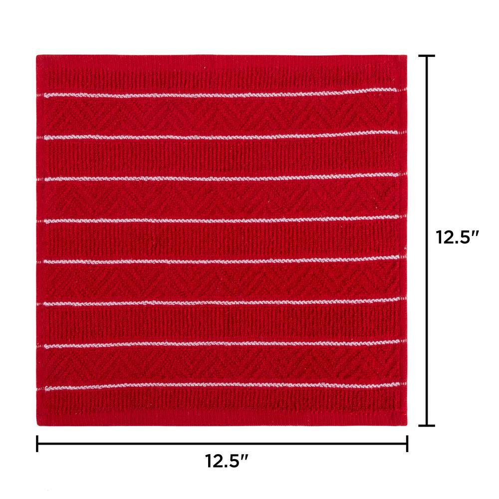 Lavish Home Multi-Color Chevron Weave Cotton Kitchen Dish Cloth Set (16-Pieces)