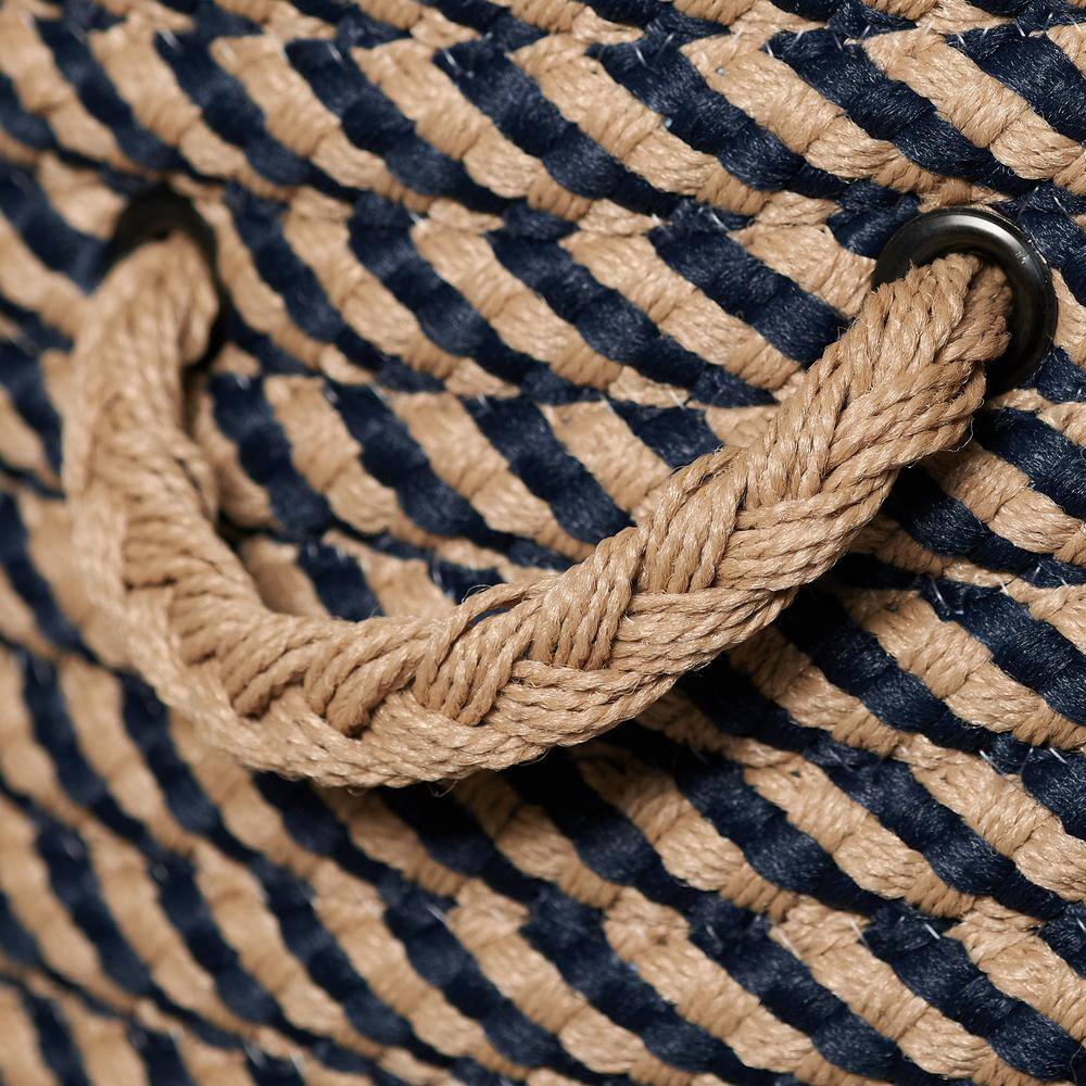 Colonial Mills Cabana Woven Navy Round Hamper 15 in. x 15 in. x 18 in.