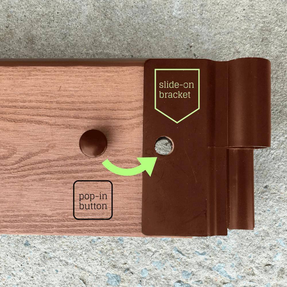 Frame It All TOOL-FREE CLASSIC SIENNA 2 ft. x 4 ft. x 22 in. COMPOSITE RAISED GARDEN BED - 1 in. PROFILE
