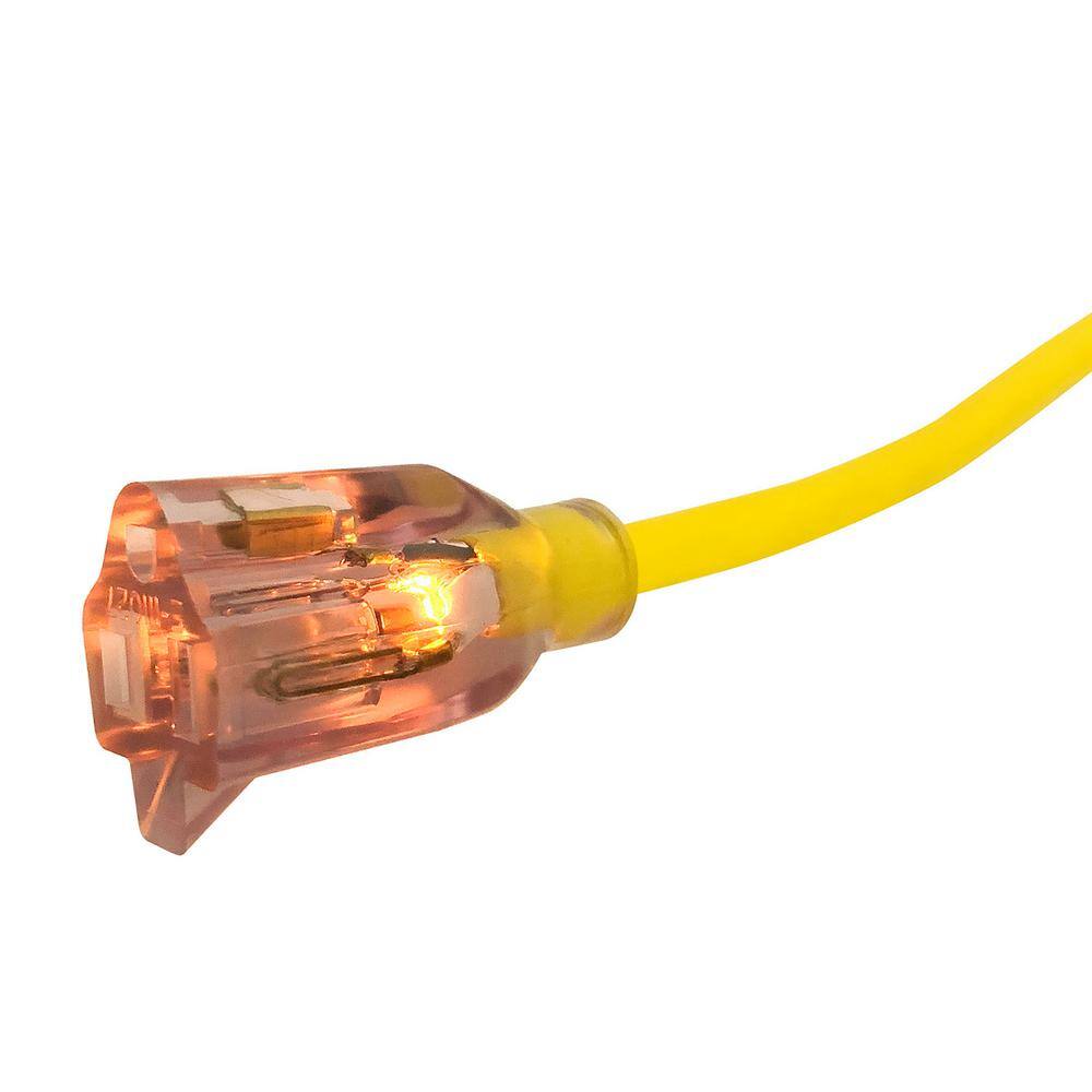 None 25 ft. 12/3 Yellow Extension Cord (2-Pack)