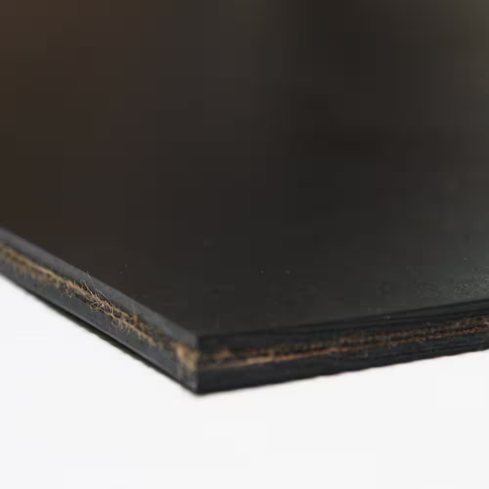 Rubber-Cal Heavy Black Conveyor Belt - 0.41 (3 ply) Thick x 6 in. Width x 12 ft. Length - Rubber Sheet