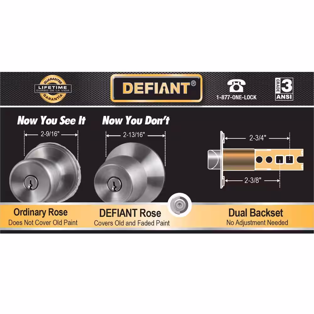 Defiant Hartford Matte Black Hall/Closet Door Knob Contractor Pack