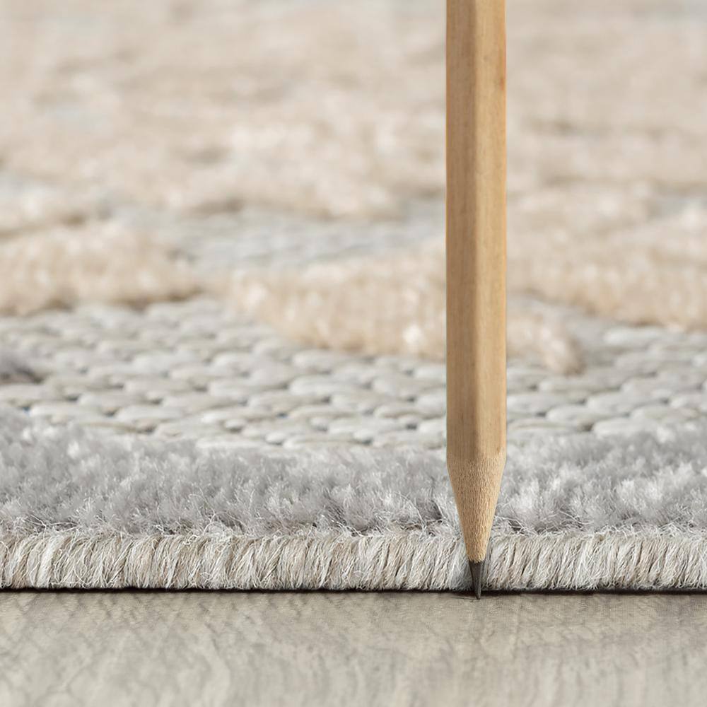 Tayse Rugs Oasis Floral Beige 9 ft. x 12 ft. Indoor/Outdoor Area Rug