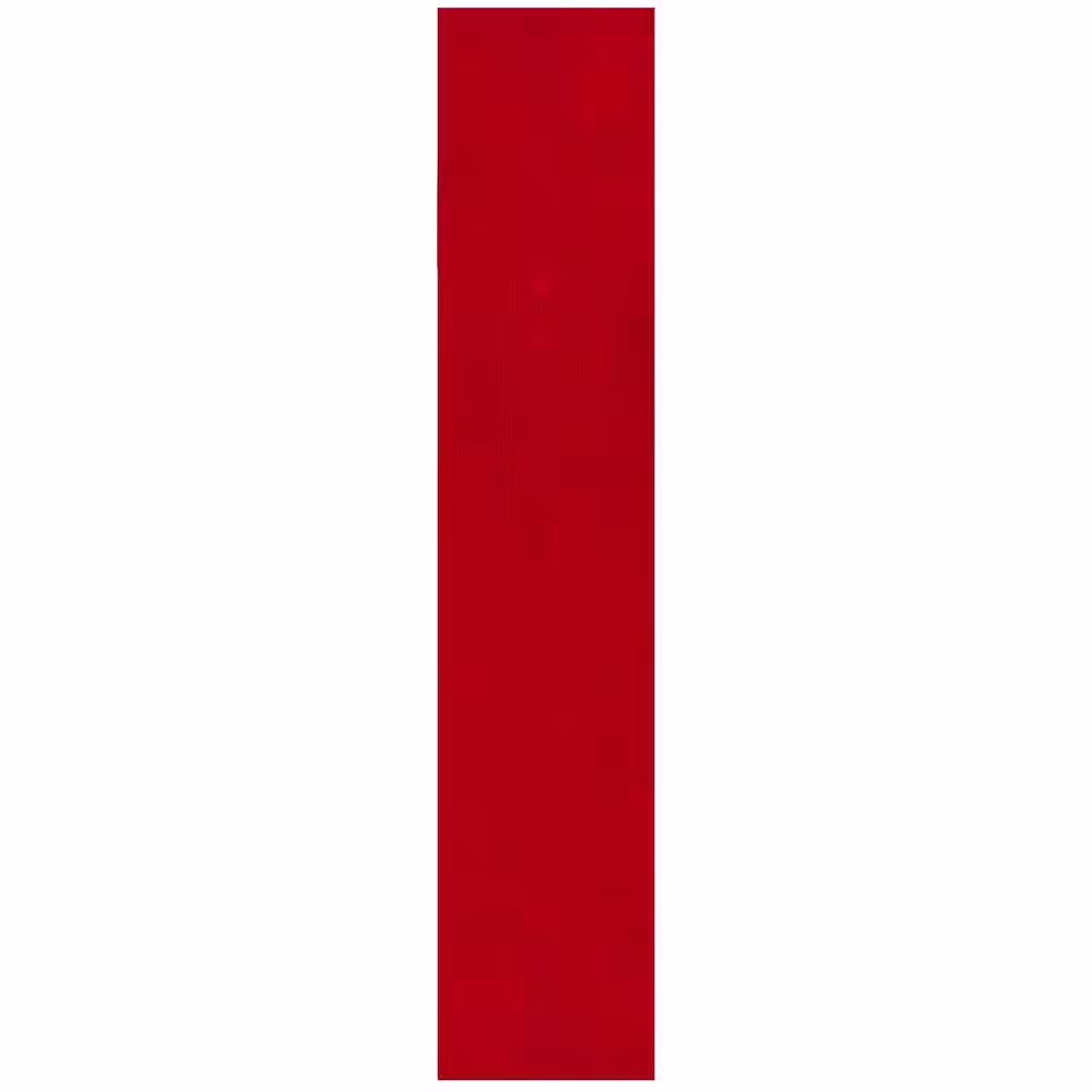 Ottomanson Scrabe Rib Waterproof Non-Slip Rubber Back Runner Rug, 2 ft. W x 17 ft. L, Red, Polypropylene Garage Flooring