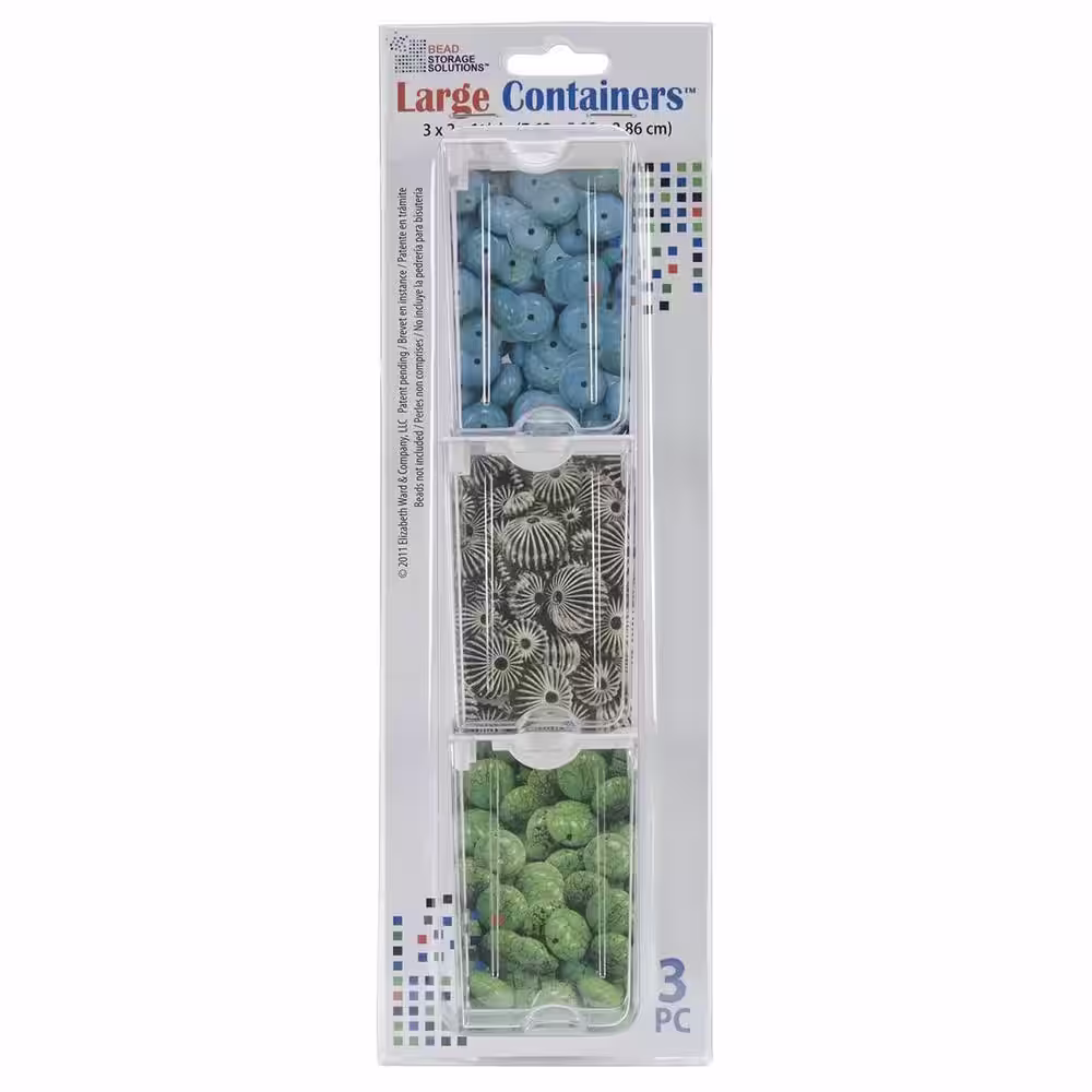 None Elizabeth Ward 3-Piece Craft Supplies Containers (3 Pack)