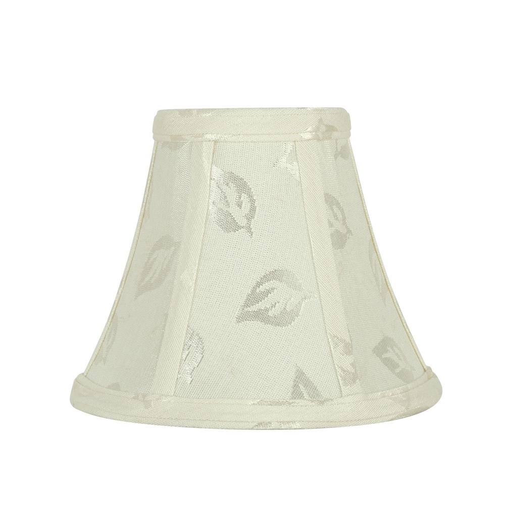 Aspen Creative Corporation 6 in. x 5 in. Off White/Leaf Design Bell Lamp Shade (9-Pack)