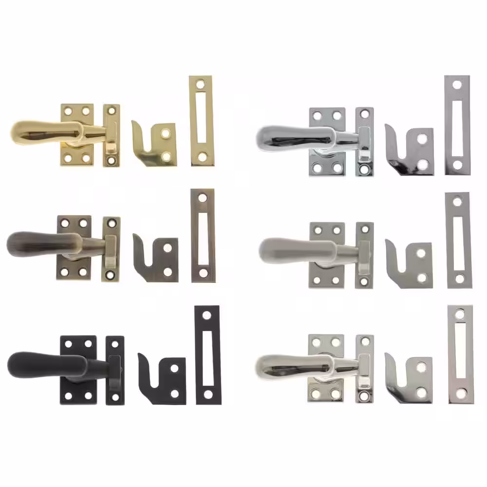 idh by St. Simons Satin Nickel Solid Brass Larger Window Sash Lock with Casement Fastner