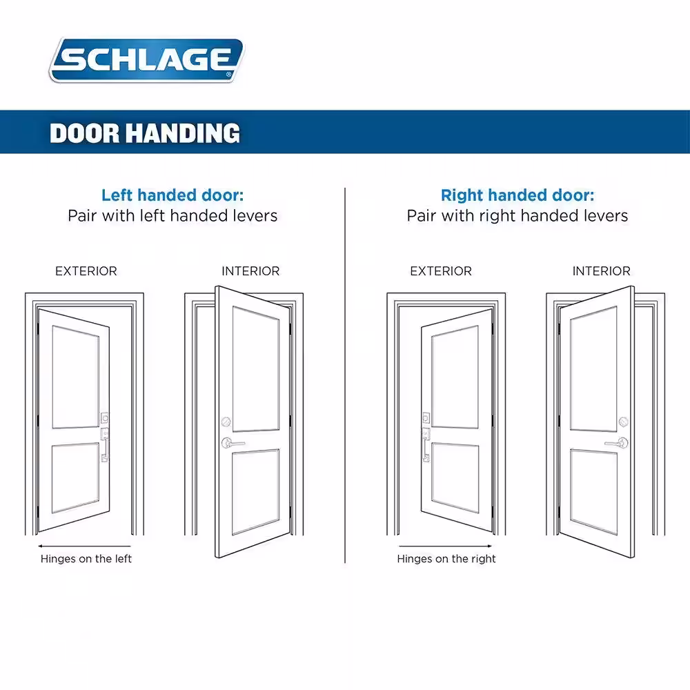 Schlage Accent Satin Nickel Right Handed Dummy Door Handle with Addison Trim