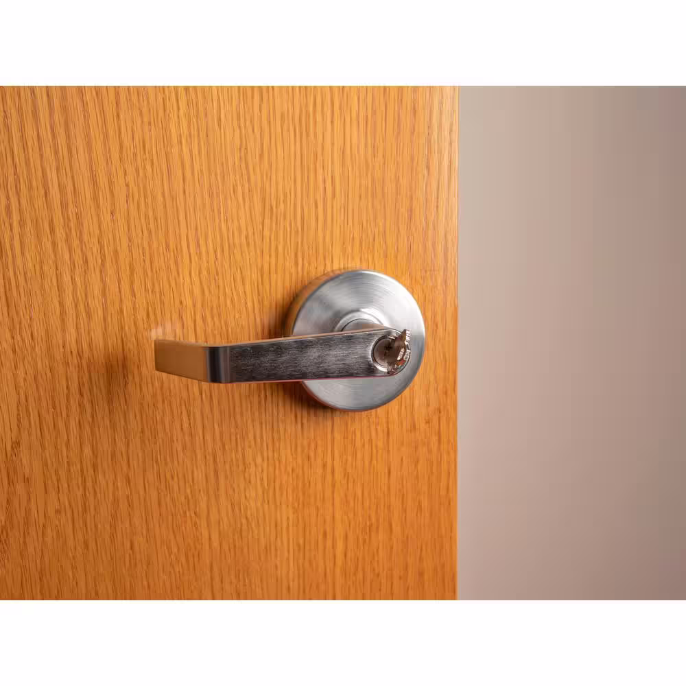 Taco Heavy Duty Brushed Chrome Grade 1 Commercial Cylindrical Classroom Door Handle with Lock