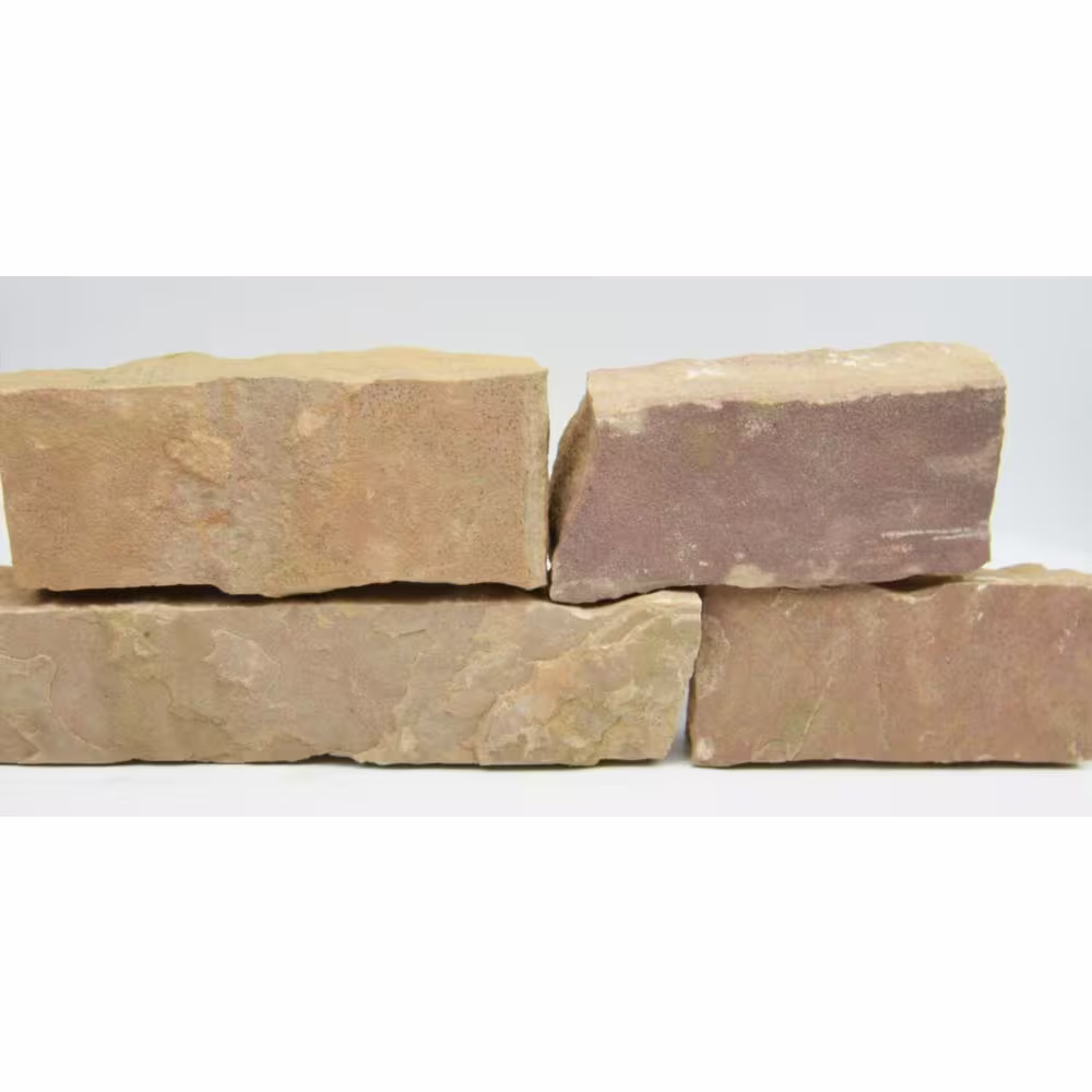Southwest Boulder & Stone Approx 4 in. W x 4 in. Tall 1000 lbs. Red Rosa Natural Finish Ledgestone Stone Tree Wall Edging Various Lengths