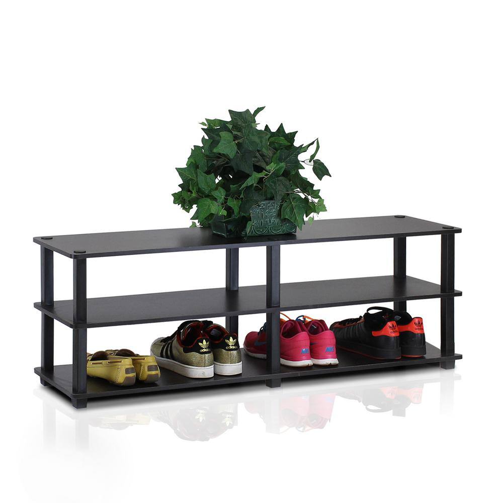 Furinno 15.4 in. H 9-Pair Brown MDF Shoe Rack