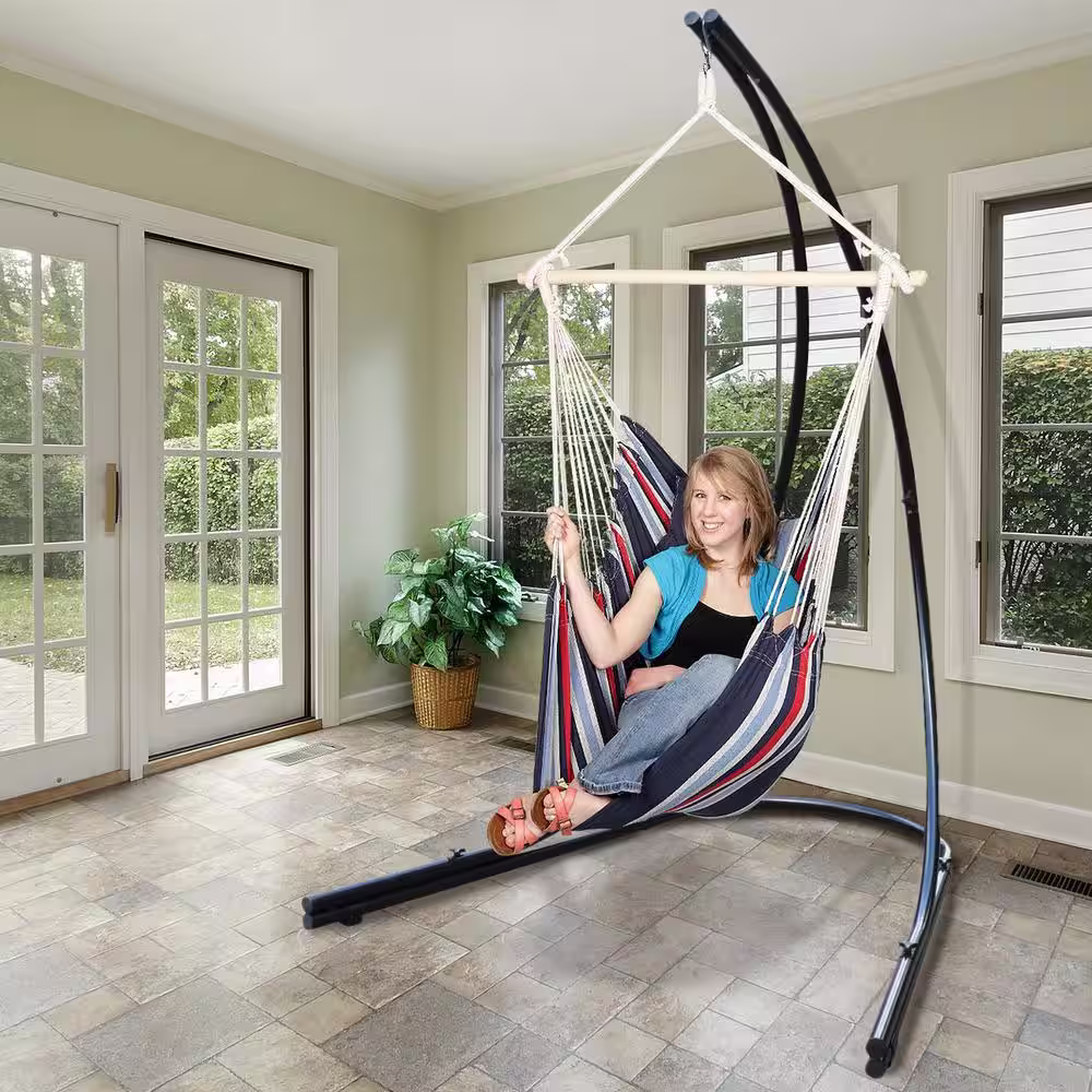 Sorbus 7 ft. Arc Stand Metal Hammock Stand in Black