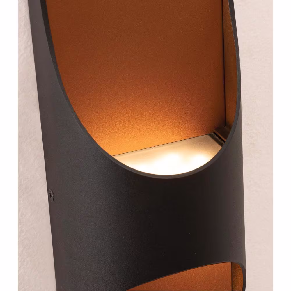 AFX Harrison 12 in. 2-Light Black LED Wall Sconce