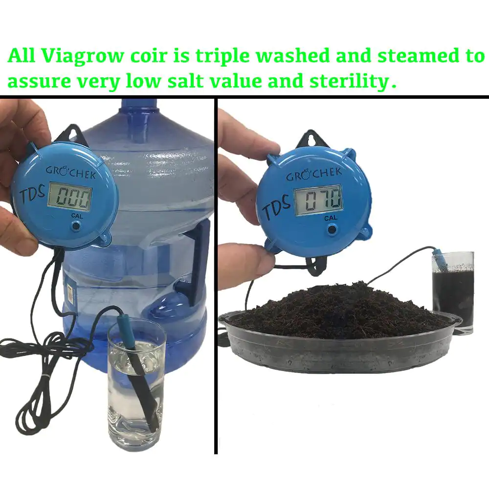 Viagrow 1.4 lbs./650g Premium Coco Coir, Soilless Grow Media, Coconut Coir Brick (12-Pack)
