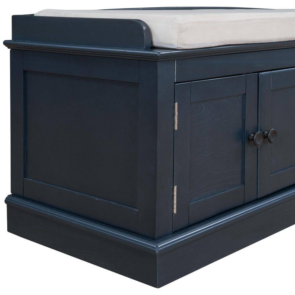 ZIRUWU Wood Shoe Storage Bench