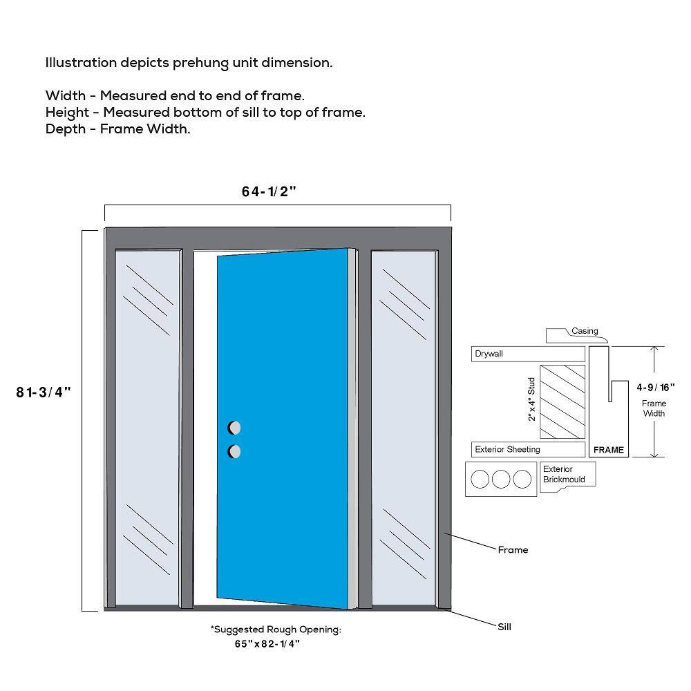 MMI Door Celeste 60 in. x 80 in. Right-Hand Inswing 4-Lite Frosted Glass Primed Fiberglass Prehung Front Door on 4-9/16 in. Frame