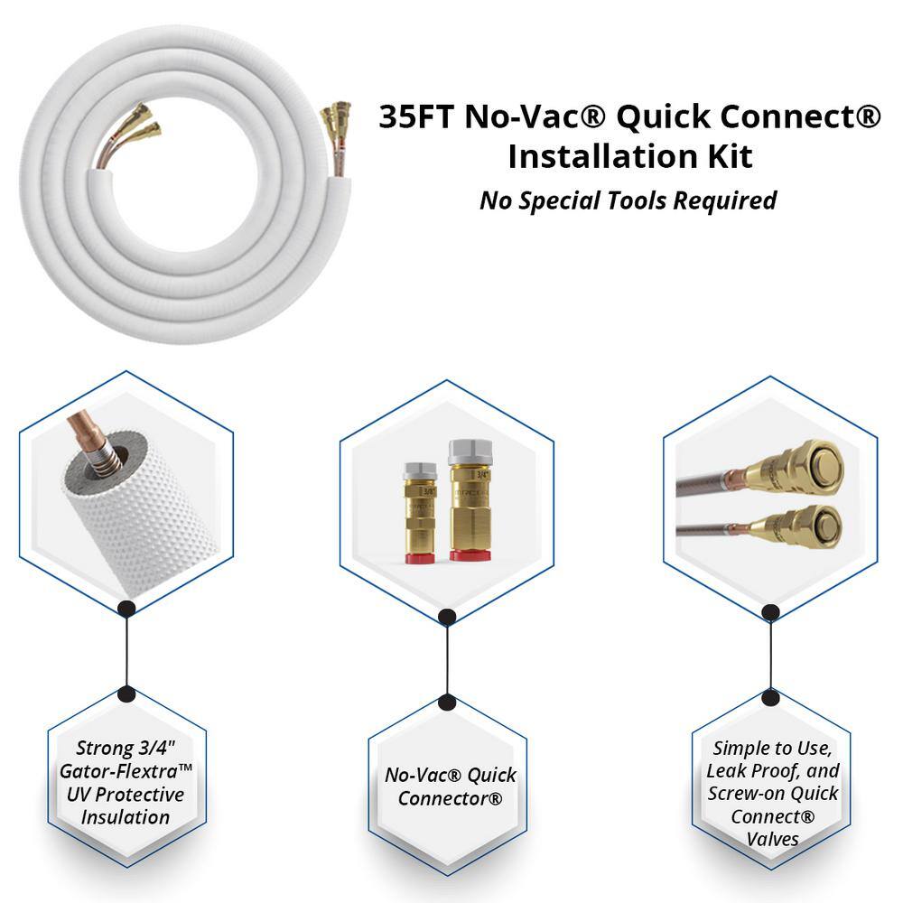 MRCOOL DIY Universal 2 Ton 24000 BTU 20 SEER Split System Heat Pump with 25 ft. NoVac Install Kit and 5kW HeatKit 208/230V