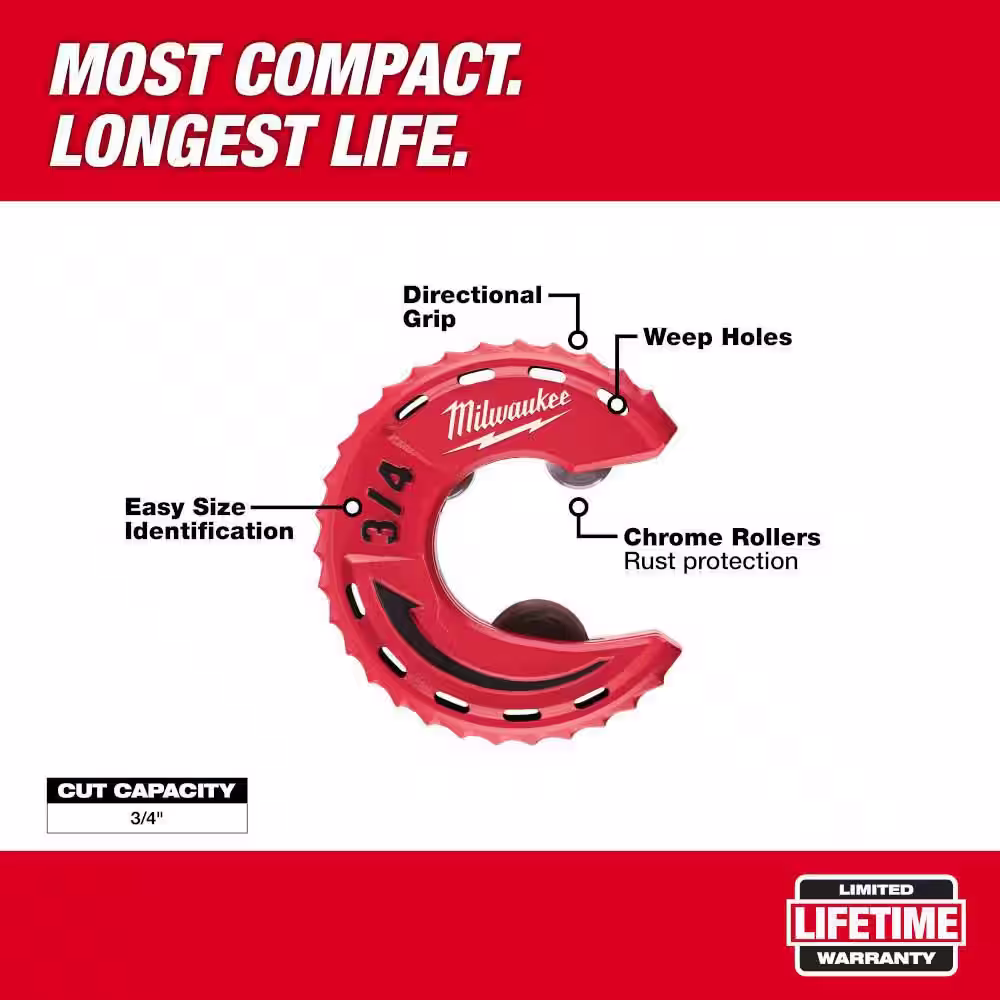 Milwaukee 3/4 in. Close Quarters Tubing Cutter with Reaming Pen