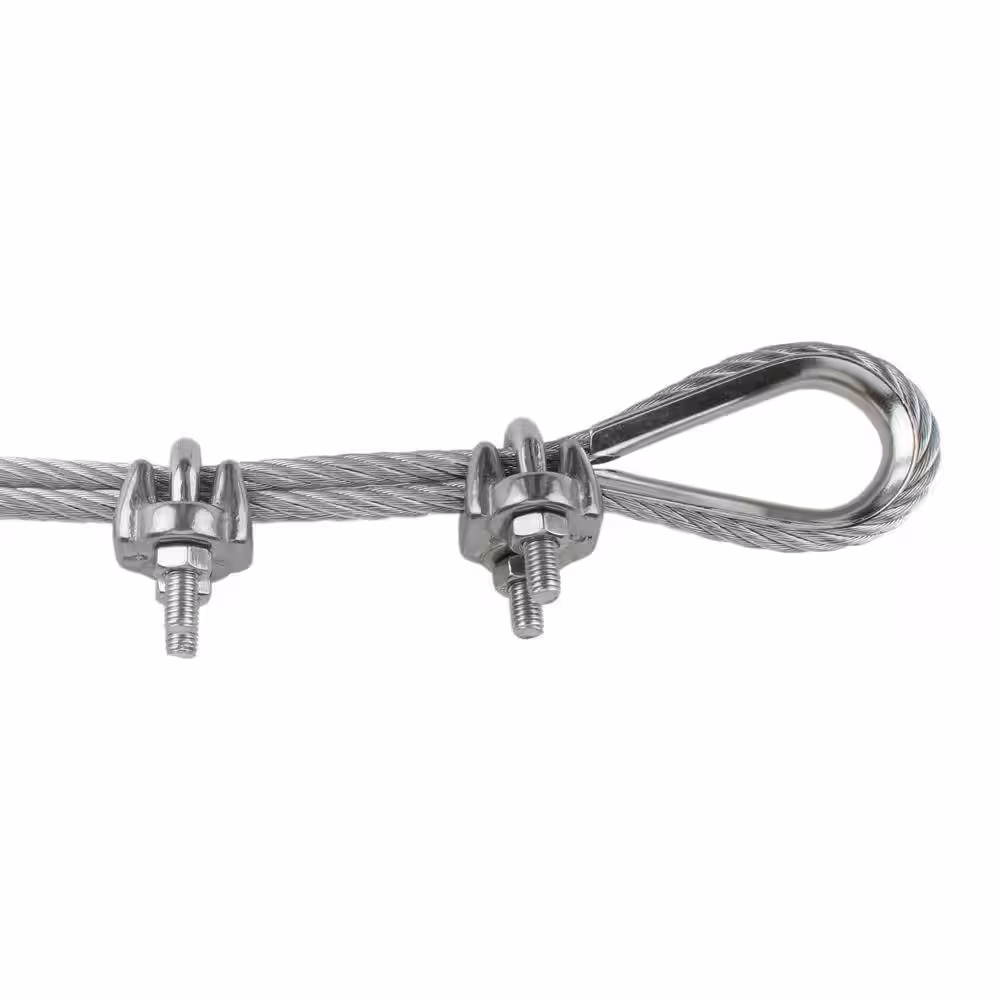 Everbilt 1/8 in. Zinc-Plated Wire Rope Clamp (2-Pack)