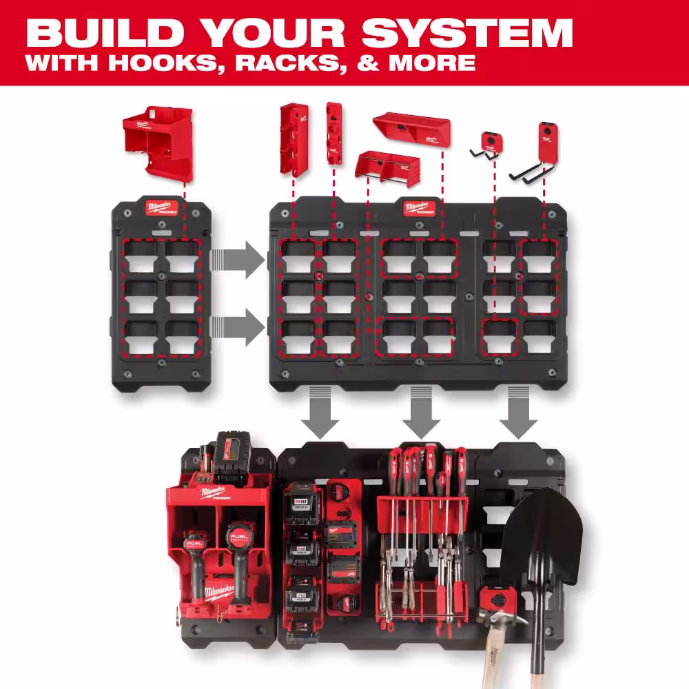 Milwaukee Packout Tool Station with Packout Large Wall Plate