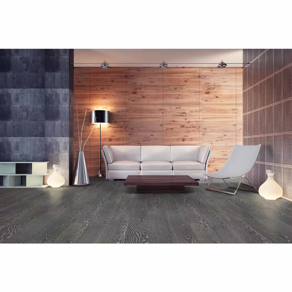 A&A Surfaces Woodridge Carlo Oak in. T x 6.5 in. W Waterproof Wire Brushed Engineered Hardwood Flooring (1040.2 sqft/pallet)