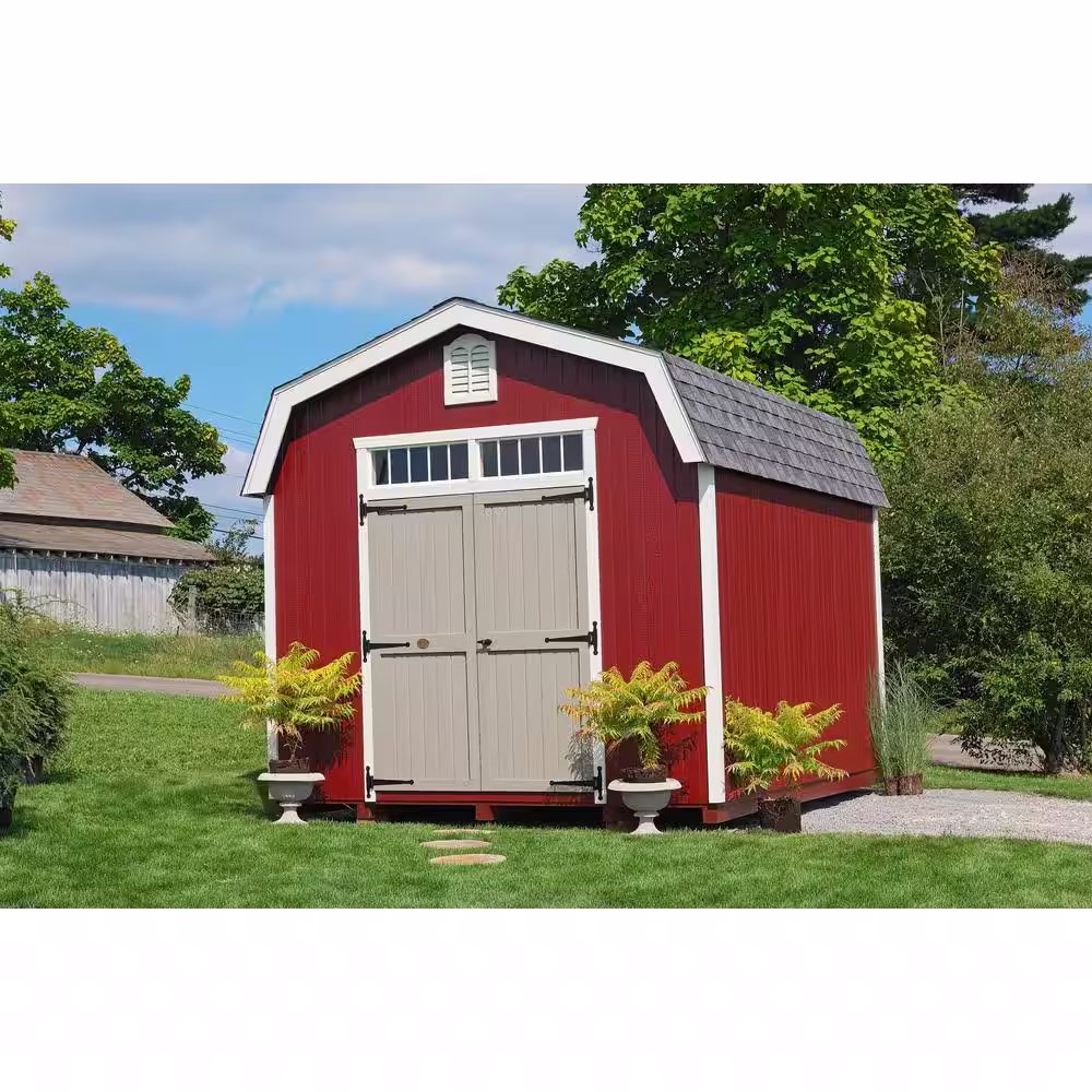 LITTLE COTTAGE CO. Colonial Woodbury 12 ft. x 18 ft. Wood Storage Building DIY Kit with 6 ft. Sidewalls with Floor