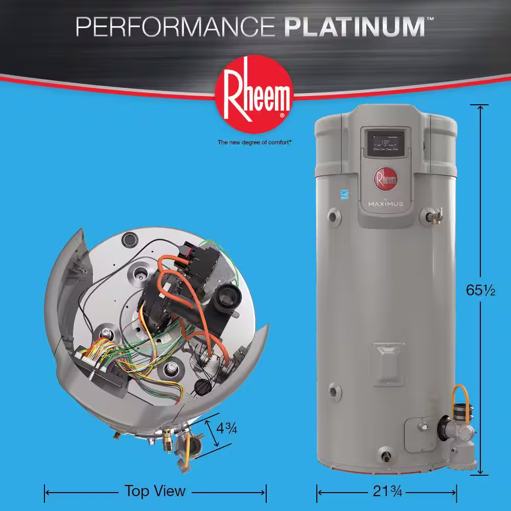 Rheem Maximus Super High Efficiency 50-Gal. Tall 12-Year 50,000 BTU Natural Gas Water Heater