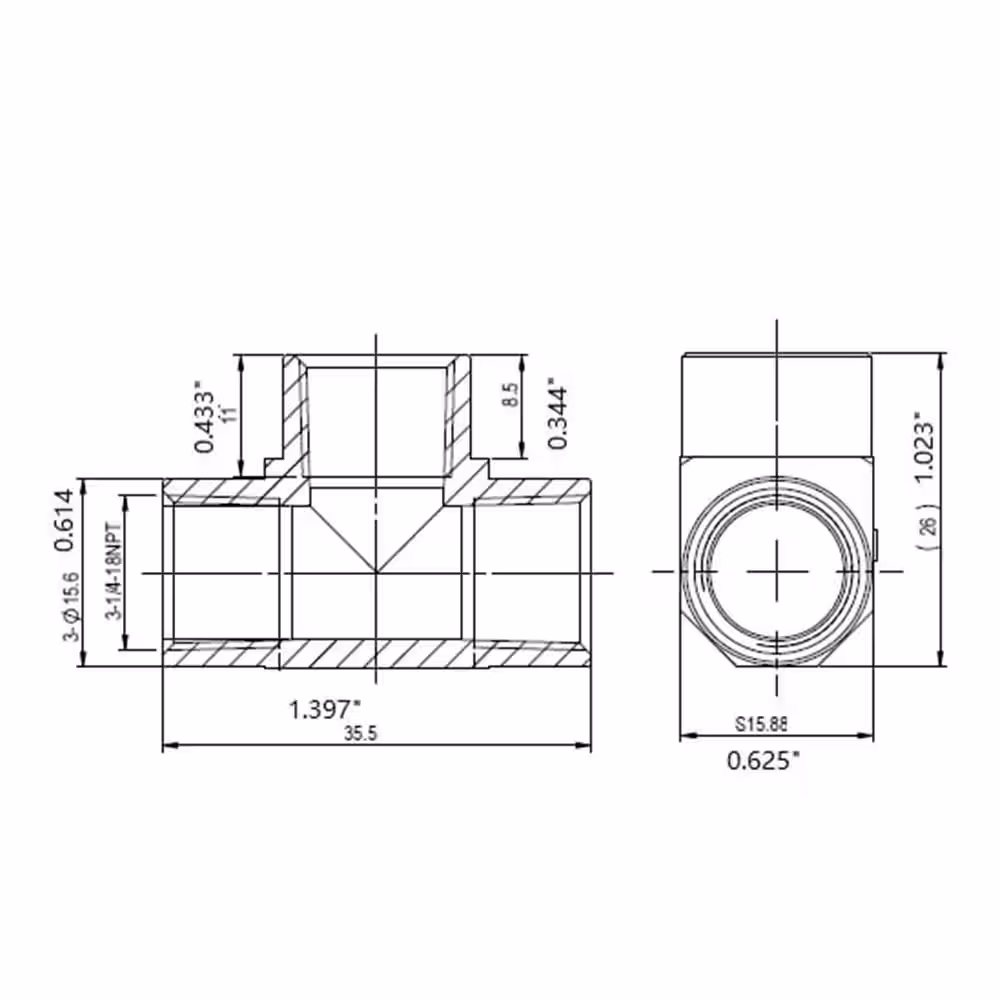 Everbilt 1/4 in. FIP Brass Tee Fitting