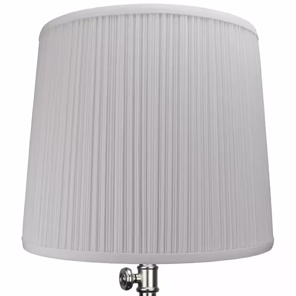 FenchelShades.com 11 in. Top Diameter x 13 in. Bottom Diameter x 11 in. Slant Pleated Mushroom White Empire Lamp Shade