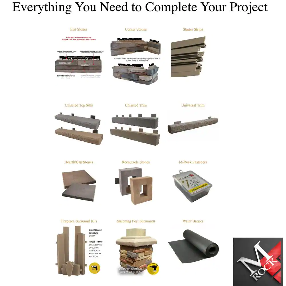 M-Rock P-Series 5 in. x 20 in. Copper Hill Ledge Stone Concrete Stone Veneer (100 sq. ft./Crate)
