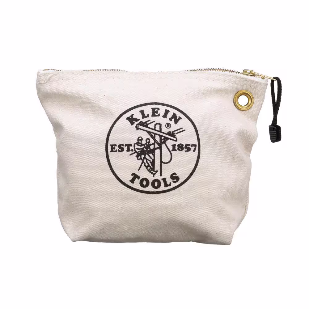 Klein Tools 10 in. Consumables Natural Canvas Zipper Bag