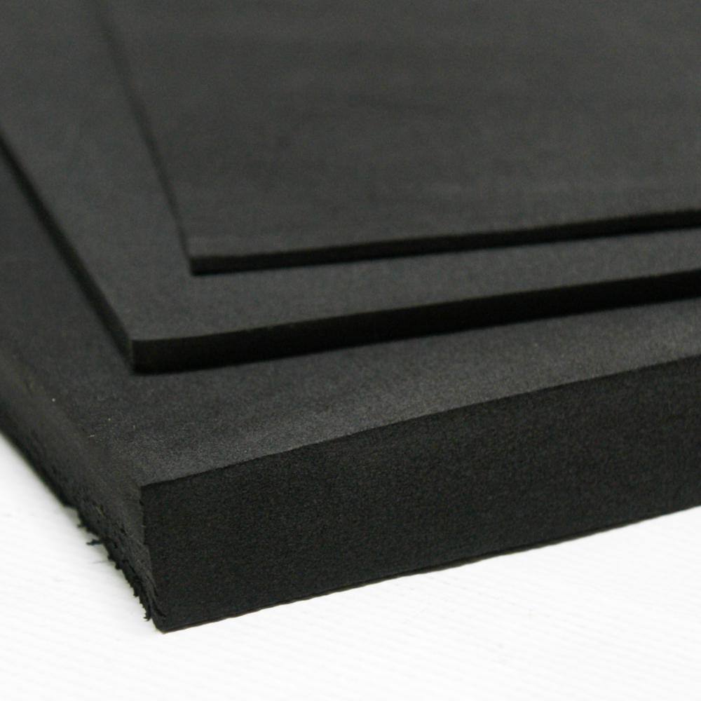 Rubber-Cal Closed Cell Sponge Rubber EPDM 1 in. x 39 in. x 78 in. Black Foam Rubber Sheet