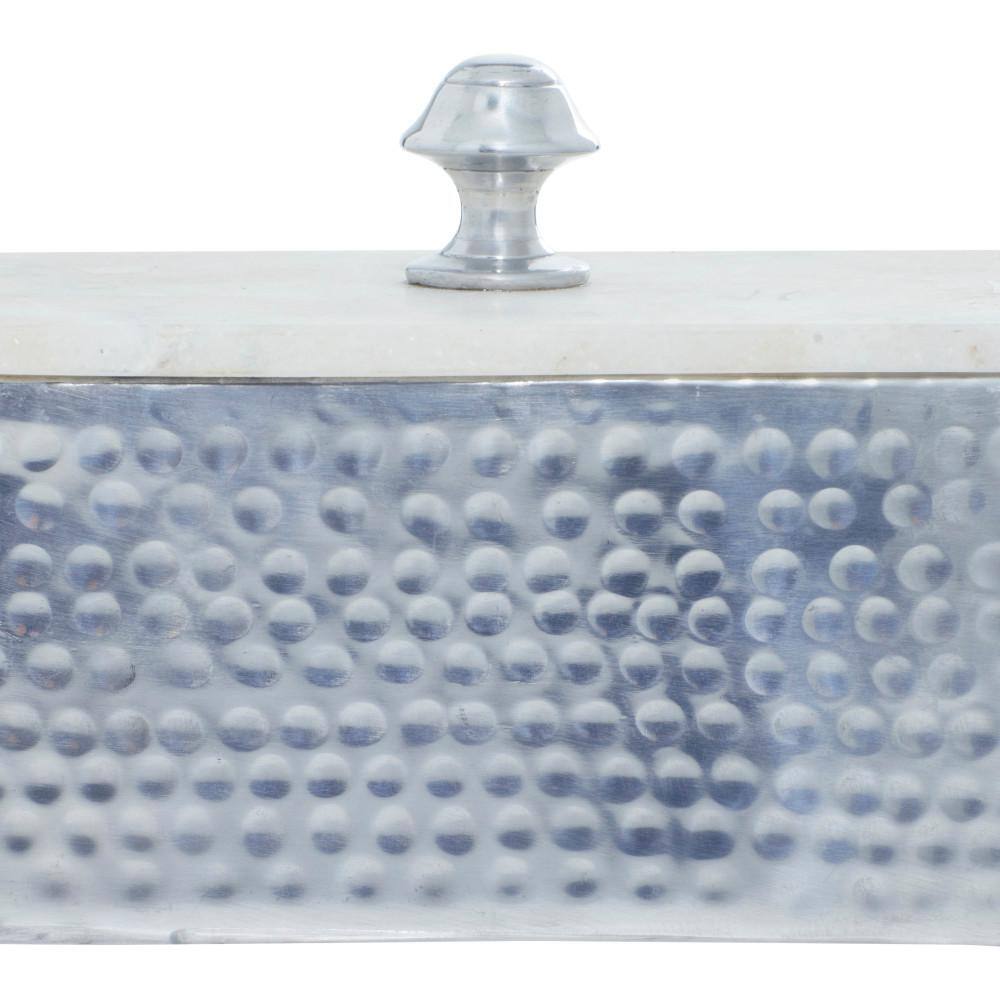Litton Lane Gray Metal Glam Jewelry Box