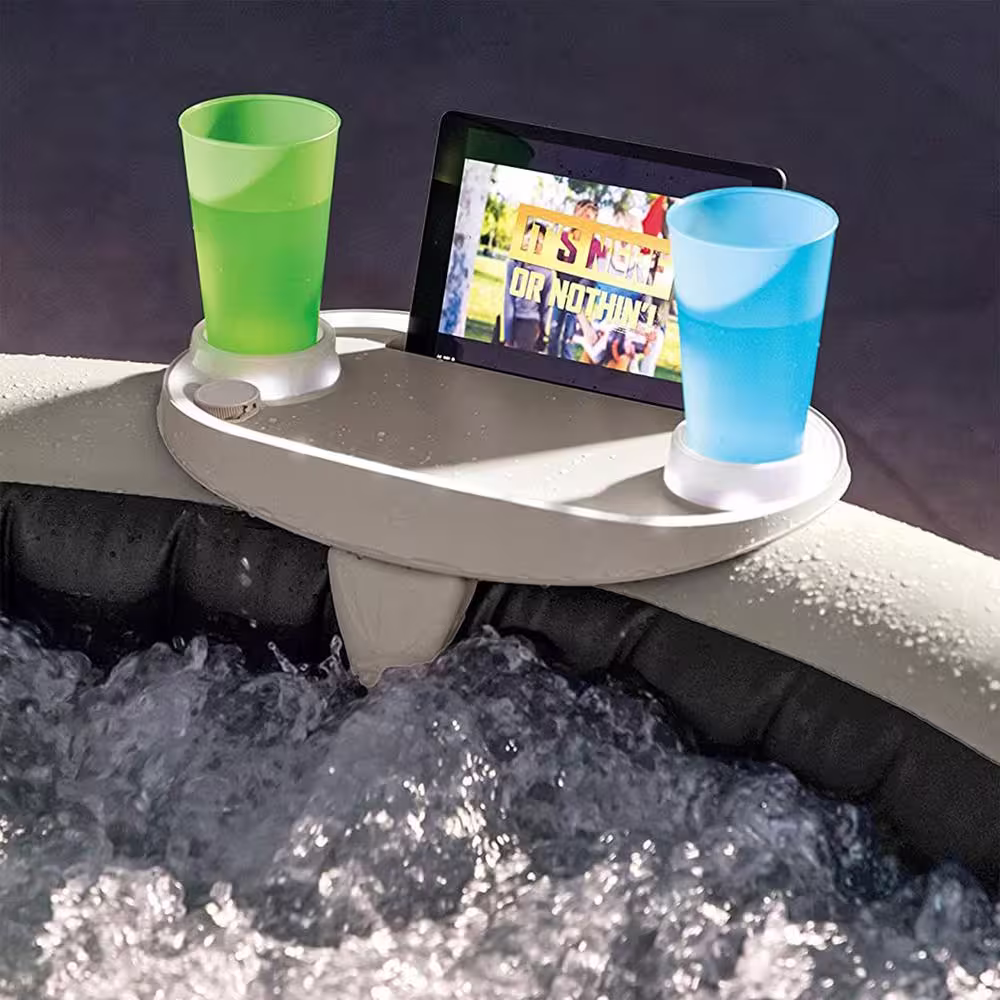 Intex PureSpa Plus Inflatable 6-Person Hot Tub + Tray Accessory w/LED Light Strip