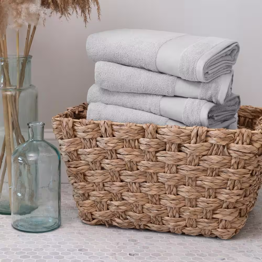 Becky Cameron 4-Piece Light Gray Ultra Soft Cotton Bath Towel Set
