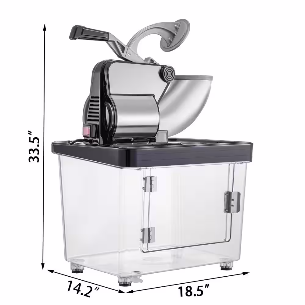 VEVOR 1150 oz. Commercial Ice Crusher 440 LBS/H 300W Black Snow Cone Machine Stainless Steel Shaved Ice Machine, 110V