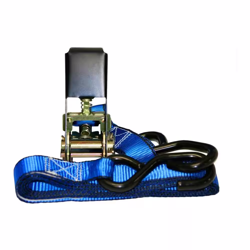 EVEREST Ready Pack 1 in. x 15 ft. Ratchet Tie Down Strap with 1500 lbs./S-Hook (10 per Box)