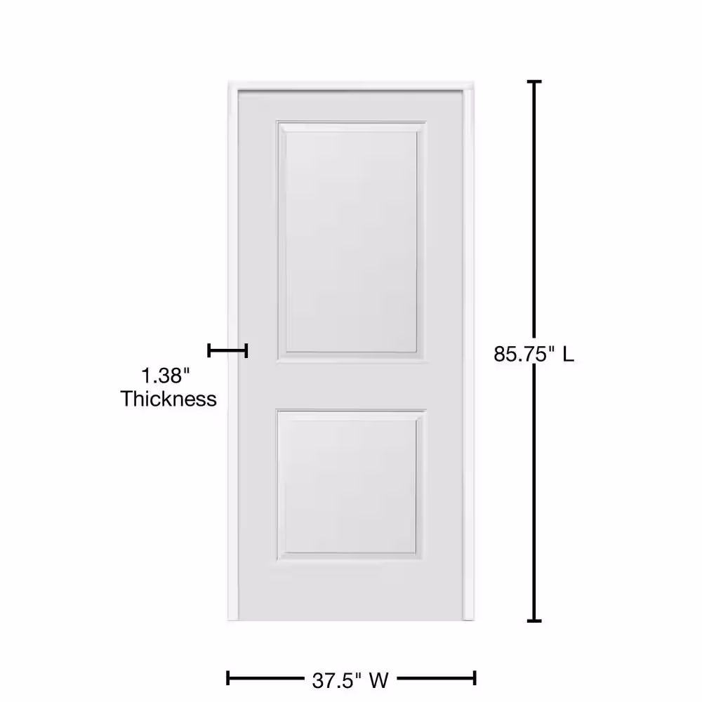 MMI Door 36 in. x 84 in. Smooth Carrara Left-Hand Solid Core Primed Molded Composite Single Prehung Interior Door