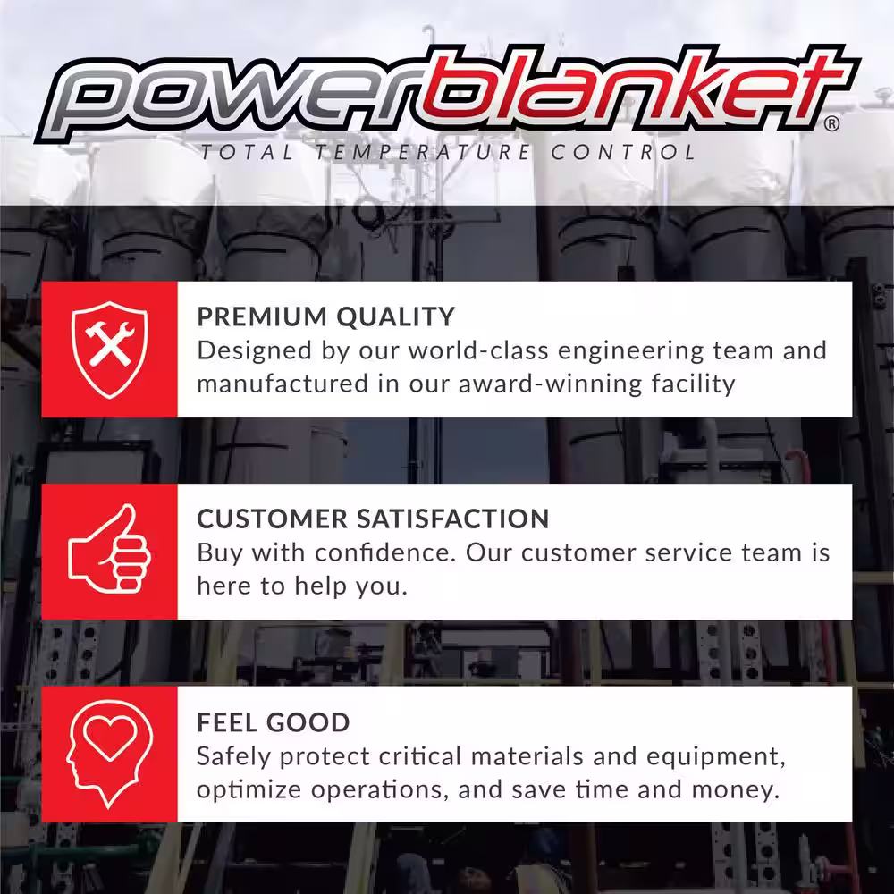 POWERBLANKET Insulated 100 lb. Gas Cylinder Propane Tank Band-Style Heater, Fixed Temp 90Â°F, Increase Gas Flow Rate and Efficiency