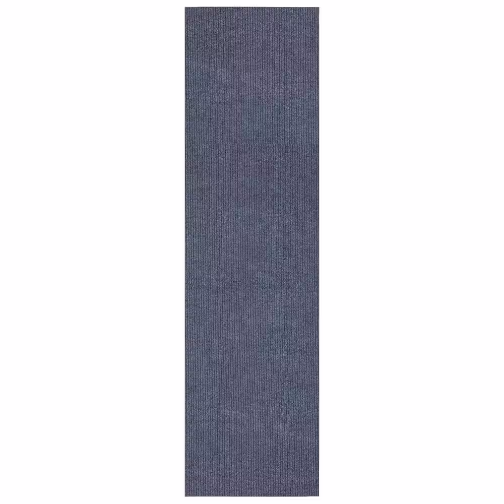 Sweet Home Stores Ribbed Waterproof Non-Slip Rubber Back Solid Runner Rug 2 ft. W x 10 ft. L Gray Polyester Garage Flooring