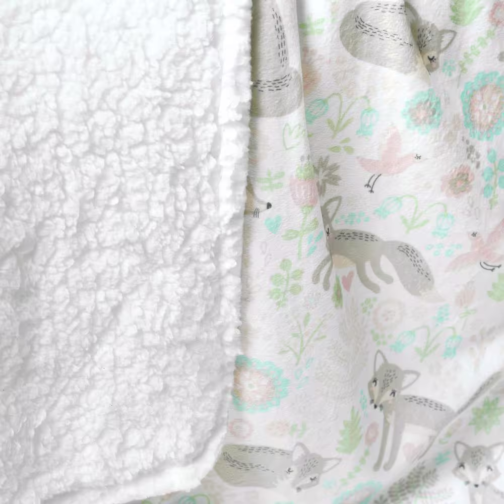 Lush Decor Pixie White Fox Sherpa Polyester Baby Blanket