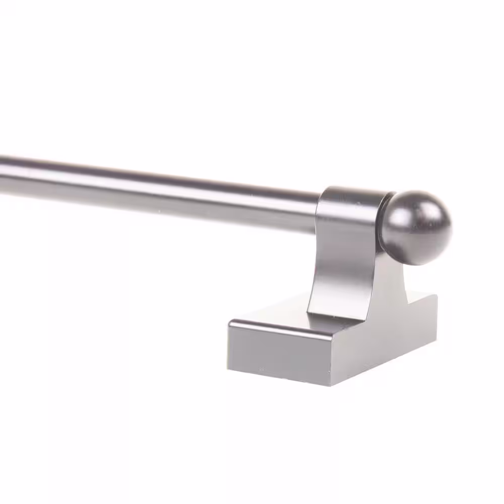 EMOH 7/16 Inch Self-adhesive or Wall-mounted Adjustable Rod 9-16 inch long - Satin Nickel