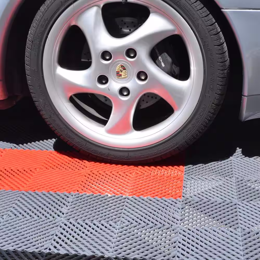 Greatmats Perforated Click 12-1/8 in. x 12-1/8 in. Red Plastic Garage Floor Tile (25-Pack)