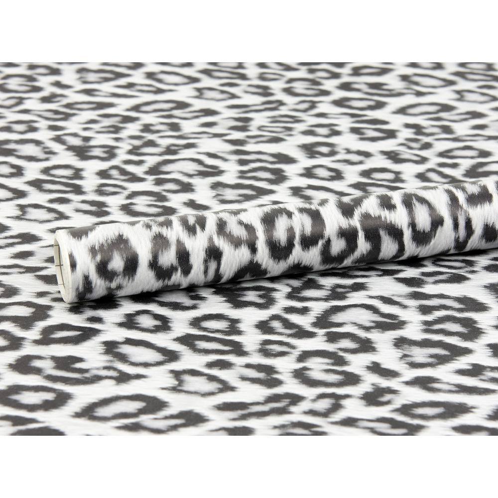 Fablon Black Leopard Grey Adhesive Film (Set of 2)